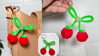 Pipe Cleaner Craft  - Cherry With Pipe Cleaner  - Pipe Cleaner Keychain