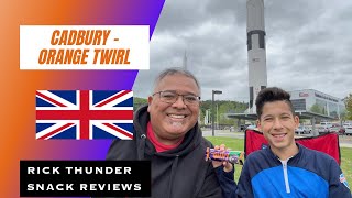 Americans Try Cadbury Orange Twirl | 🇬🇧 Snack Review