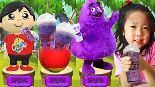 Ryan's World with  Emma, Kate and Ryan Try the Grimace Shake Challenge in Real Life!