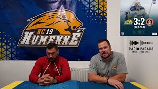 Pozápasová tlačová konferencia (7.10.2022) HC 19 Humenné - HC Topoľčany 3:2