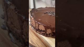 كيكة موس الشوكولاتة السريعة بدون فرن🍫Easiest Chocolate Mousse Cake #ترند #shorts