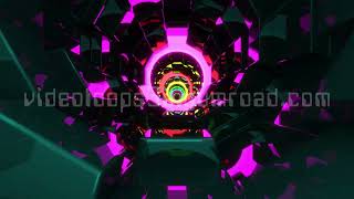 VJ LOOP 40 ♾ - Mirror Blocks & Circular Neon Gates - Animated Background & Live Wallpaper - 4K