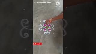 4 dots small rangoli|daily rangoli #shorts #rangoli #muggulu #kolam