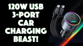 Joyroom 120W 3-Port USB Fast Car Charger -- REVIEW