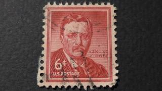 US postage stamps. Theodore Roosevelt. Postage stamp price 6 cents