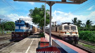 ALCO CHASING E-LOCO:Paralelly Overtake and crossing LHB and ICF Rake Furiously||ER