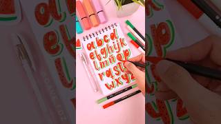 Lettering con Marcadores: cómo hacer un abecedario sandía para títulos y tarjetas #ideas #lettering