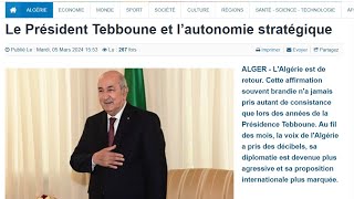 L'Algérie Audacieuse Et Décomplexée Pour Défendre Ses Intérêts Vitaux! Master Class De L'APS!