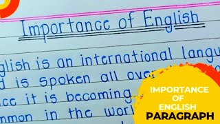 paragraph on importance of English // Importance of English paragraph in English // paragraph