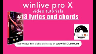 WinLive Pro Synth 10 #13 Insert/edit Lyrics & Chords