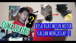 Cara mengkilapkan mesin motor kalian cuma 20 ribuan aja. Buruan bersihin sebelum lebaran