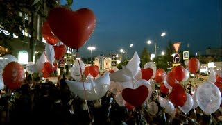 Honoring Michael Jackson. Hundreds of balloons for MJ - 29.08.2018, Moscow, Russia.