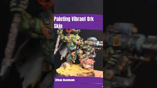 Painting Vibrant Lime Ork Skin #warhammer40k #paintingminiatures #miniaturepainting #miniature