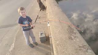 4 year old catches first fish and it's a bass.