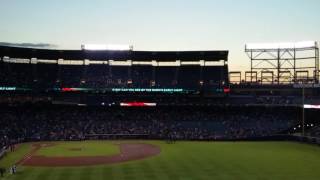 The star spangled banner at the braves game 2016.