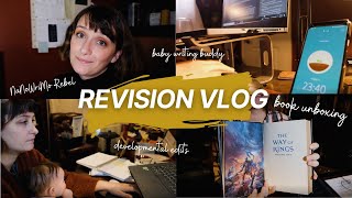 Revision Vlog || nanowrimo rebel - book unboxing - sleep training