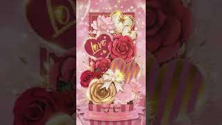 Valentines day gold bow luxury gift Animated