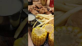 yummy! #chicken #corn #bread #fries