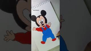 Little Mickey Mouse drawing & colouring full process✨#mickeymouse #easydrawing #easycolouring #art