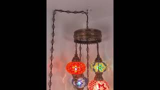 Moroccan Mosaic Chandelier 5 Globe (Extra Chain)  ♡ YIASSU.COM