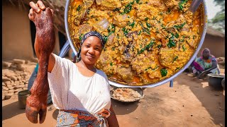 African village life #cooking Village food Egusi Soup With Fufu For Lunch | Cook  Like A Pro