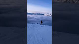 Skiing above the clouds in Alaska. Location: Alyeska, Alaska, USA🇺🇲