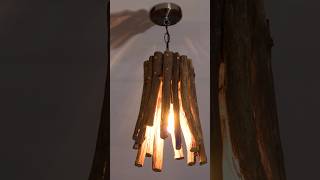 how to craft natural wood pendant lamp using oak tree branches, DIY wood home decor