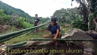 proses pembuatan Nasi Bambu (kolo)