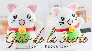 Gato de la Suerte - Torta decorada Fácil - Maneki Neko - Tan Dulce