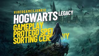 Hogwarts Legacy, Gameplay, Wizarding Bank, Spell Protego, Guardian Fight, Sorting Ceremony.