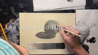 How to paint a shaded sphere (washable tempera)