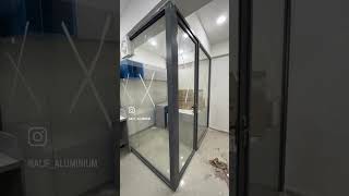 Aluminium office glass partition.