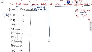 #ISC-MATHS-CLASS11#INDEX NUMBERS#PROBLEM ON PRICE RELATIVE OF DIFFERENT YEARS AS BASE-CLASS2