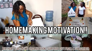 *NEW*HOME MAKING MOTIVATION+HOME ORGANIZATION+BIRTHDAY VLOG:SURPRISE FROM A SUBSCRIBER+COOK WITH ME