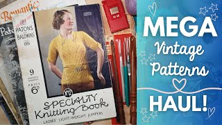 Vintage Knitting & Crochet Pattern Haul! Crochet Hooks & More from Yard/Garage Sale!