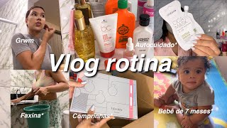 VLOG ROTINA | Dona de casa , comprinhas , autocuidado, bebê de 7 meses 🧺🫧✨