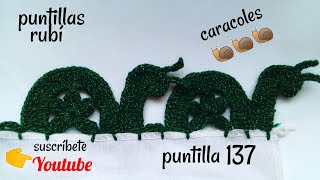 puntilla #137 caracoles 🐌🐌🐌   (puntillas rubí)