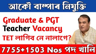 Assam High School Teacher Recruitment 2023 – 7755 Graduate Teacher Vacancy #assamjobinformation