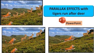 Create PARALLAX EFFECTS with tigers run after deer