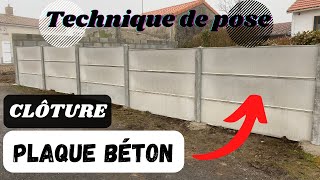 Comment poser une clôture béton, mur de clôture en plaque béton