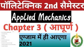 Applied Mechanics Objective type questions Chapter 3 2021