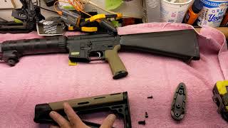 Shooting AR15 replace milspec stock with Hogue over molded stock by froggy