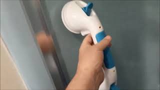 How INSTALL Position Suction Grab Bar Handle in Shower or Bath (Safety Light Indicator CAREX REVIEW