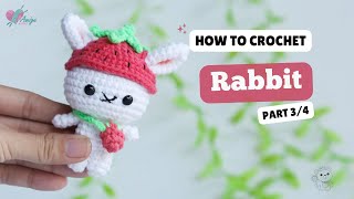 #490 | Amigurumi Strawberry Rabbit (3/4) | Crochet Amigurumi | Free Pattern | Amiguworld