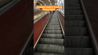 Prague Metro: Escalator Made of wood