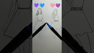 How to Paint a Girl's dress #painting #craft #drawing #art #satisfying #satisfyingvideo #trending