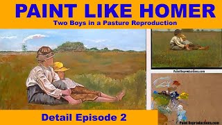 Paint Like Homer: Two Boys in a Pasture Detailing 2