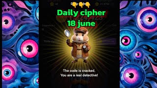 |Hamster Combact today's code |18 june  latest cipher |Morose code unlock 🔓