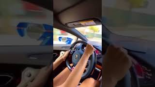 Girl goes Full Speed in Lamborghini Aventador