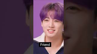 Smile in jungkook face when he called tae as his friend